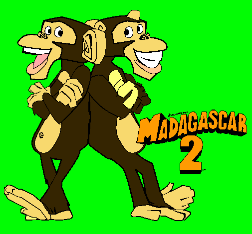 Dibujo Madagascar 2 Manson y Phil 2 pintado por Master