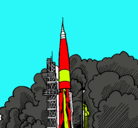 Dibujo Lanzamiento cohete pintado por hayyyyyyyyyy