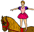 Dibujo Trapecista encima de caballo pintado por jasmin8