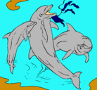 Dibujo Delfines jugando pintado por sabri