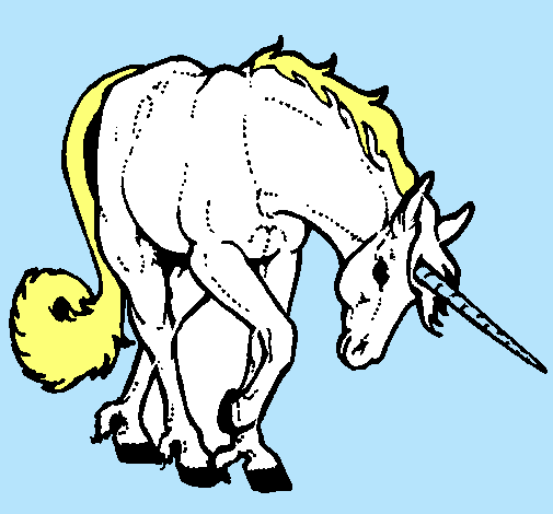 Dibujo Unicornio bravo pintado por hitany