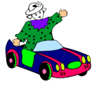 Dibujo Muñeca en coche descapotable pintado por beawey