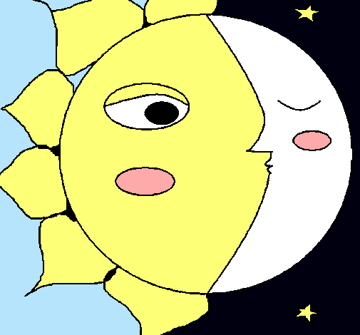 Dibujo Sol y luna 3 pintado por donovan