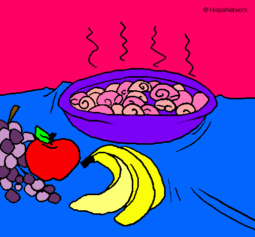 Dibujo Fruta y caracoles a la cazuela pintado por MegaAndrea