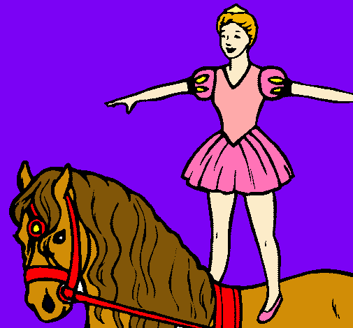 Dibujo Trapecista encima de caballo pintado por Shiranui
