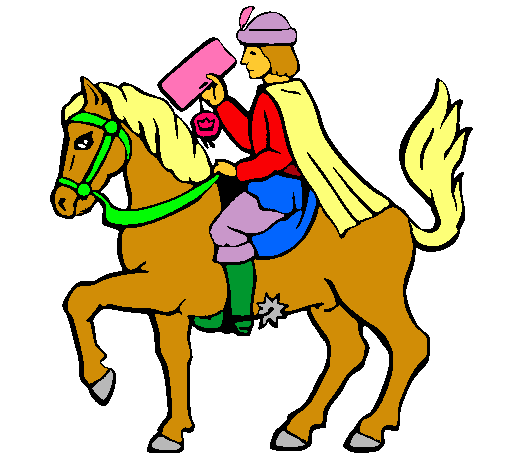 Cartero navideño en caballo
