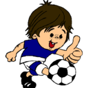 Dibujo Chico jugando a fútbol pintado por football