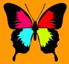 Dibujo Mariposa con alas negras pintado por alexa