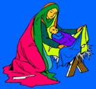 Dibujo Nacimiento del niño Jesús pintado por NONITA