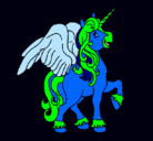 Dibujo Unicornio con alas pintado por aneliz