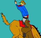 Dibujo Vaquero en caballo pintado por CABLERON