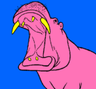 Dibujo Hipopótamo con la boca abierta pintado por choripan