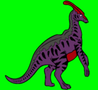 Dibujo Parasaurolofus con rayas pintado por Angelito 