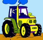 Dibujo Tractor en funcionamiento pintado por alexis