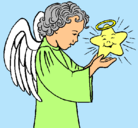 Dibujo Ángel y estrella pintado por erica