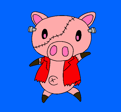 Cerdito graffiti frankensteint