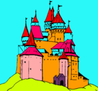 Dibujo Castillo medieval pintado por valeria