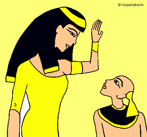 Madre e hijo egipcios