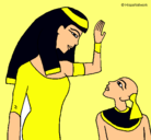 Dibujo Madre e hijo egipcios pintado por estefani