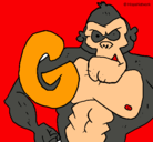 Dibujo Gorila pintado por fali