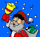 Dibujo Santa Claus y su campana pintado por hkgh