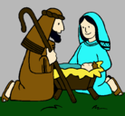 Dibujo Adoran al niño Jesús pintado por yeyi