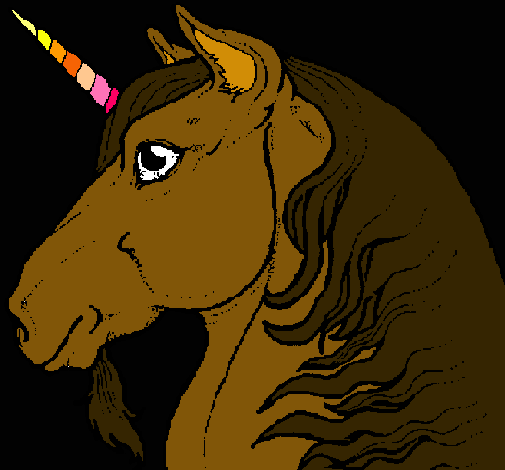 Dibujo Cabeza de unicornio pintado por kichyta