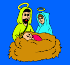 Dibujo Natividad pintado por reyes