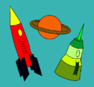 Dibujo Cohete pintado por elias