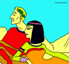 Dibujo César y Cleopatra pintado por chantarel