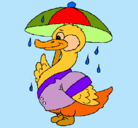 Dibujo Pato bajo la lluvia pintado por jaumec
