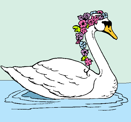 Dibujo Cisne con flores pintado por hitany