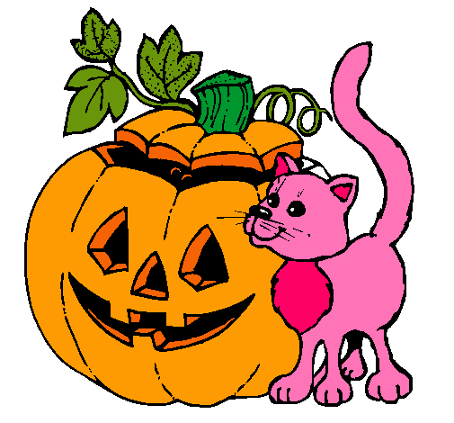 Calabaza y gato