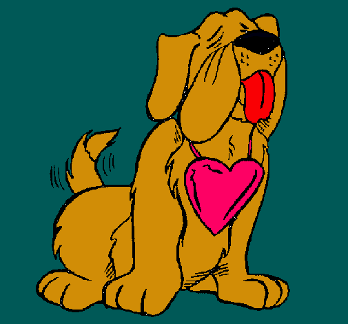 Dibujo Perro enamorado pintado por sabri