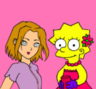 Dibujo Sakura y Lisa pintado por daniela
