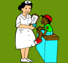 Dibujo Enfermera y niño pintado por lucia_10