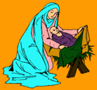 Dibujo Nacimiento del niño Jesús pintado por camilabheredia