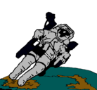 Dibujo Astronauta en el espacio pintado por hhhhhhhh