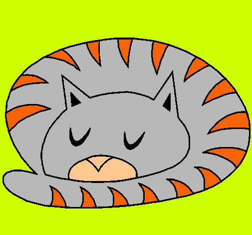 Dibujo Gato durmiendo pintado por alexa