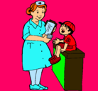 Dibujo Enfermera y niño pintado por ingrid