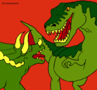 Dibujo Lucha de dinosaurios pintado por DarianSan