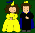 Dibujo Princesa y rey pintado por Joana