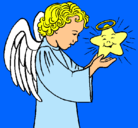 Dibujo Ángel y estrella pintado por ANITA