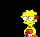 Dibujo Sakura y Lisa pintado por SimpsonFan