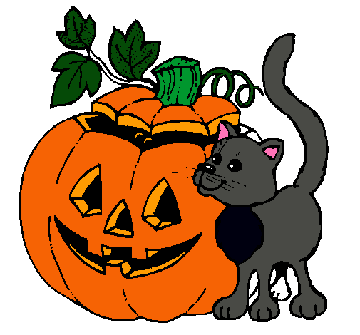 Calabaza y gato