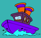 Dibujo Barco en el mar pintado por amalia