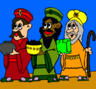 Dibujo Los Reyes Magos pintado por lara-campanilla