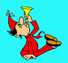 Dibujo Niño con trompetita pintado por lolita
