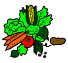 Dibujo verduras pintado por Feliciano