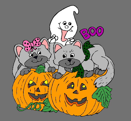 Dibujo Halloween pintado por Llara